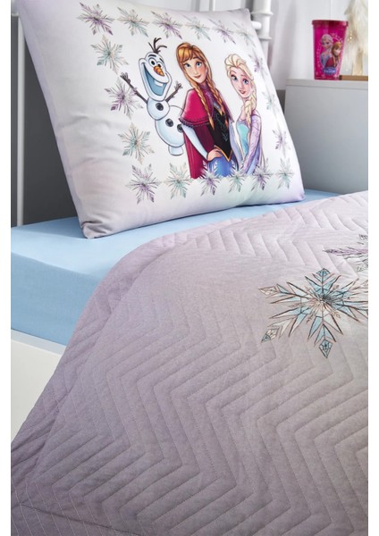 Frozen Frosted Tek Kişilik Disney Lastikli Çarşaf Kapitone Çocuk Nevresim Takımı modelleri