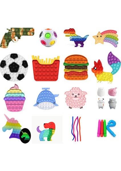 Cupcake Tarzı Yeni Itme Kabarcık Fidget Oyuncakları Seti Yetişkinler Çocuklar Duyusal Sıkıştırma Oyuncakları- (Yurt Dışından) fırsatları