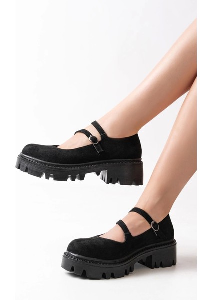 868-756 Siyah Süet Günlük Yüksek Tabanlı Loafer Ayakkabı fiyatları