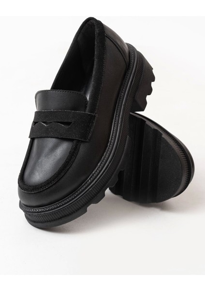 746-759 Siyah Günlük Yüksek Tabanlı Loafer Ayakkabı modelleri