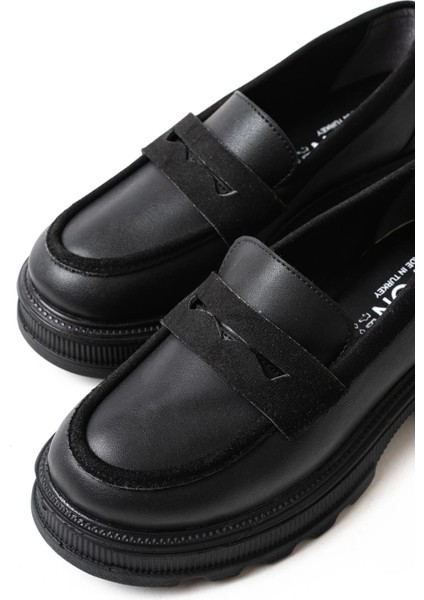 746-759 Siyah Günlük Yüksek Tabanlı Loafer Ayakkabı fırsatları