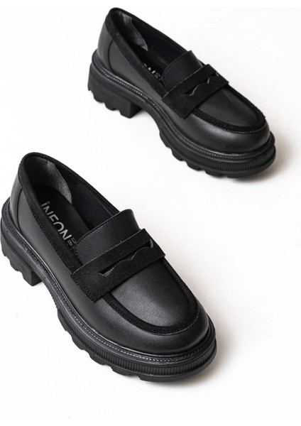 746-759 Siyah Günlük Yüksek Tabanlı Loafer Ayakkabı indirimleri