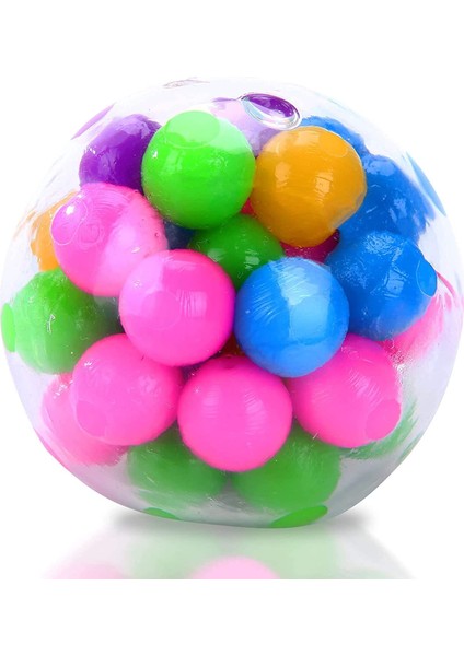 Bir Stil Gökkuşağı Basınç Topu Fidget Duyusal Oyuncak Dna Renk Boncuk Top Tpr Yumuşak Tutkal Pu Esnek Ay Topu Sıkma Çocuk Hediye (Yurt Dışından)