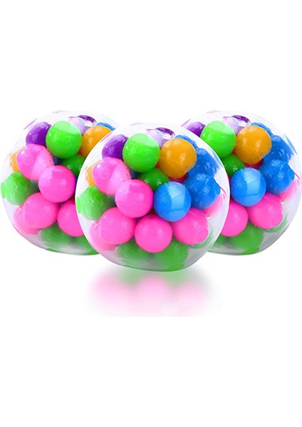 Bir Stil Gökkuşağı Basınç Topu Fidget Duyusal Oyuncak Dna Renk Boncuk Top Tpr Yumuşak Tutkal Pu Esnek Ay Topu Sıkma Çocuk Hediye (Yurt Dışından)