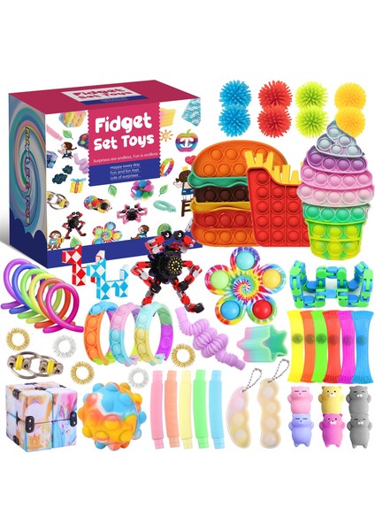 B Tarzı Hamburger Fidget Oyuncakları Gökkuşağı Pop It It Bubble Fidget Oyuncak Set Kutusu Pop Oyuncaklar Çocuklar Hediye 2022 (Yurt Dışından)