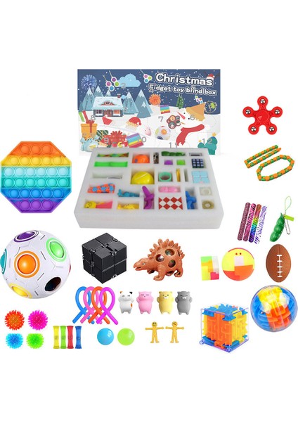 MZRL-001 Stili Fidget Oyuncaklar Paketi Güzellik Paskalya Advent Takvimi Makyaj Oyuncak Set Kutu Oyuncak Çocuk Hediyesi (Yurt Dışından)