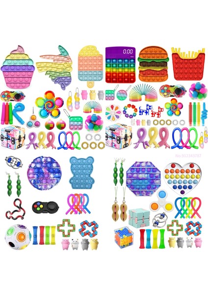 O Tarzı Yetişkinler Çocuklar Için Hediye Fidget Oyuncakları Seti Dize Rahatlatma Paketi Sensör Squishy (Yurt Dışından)