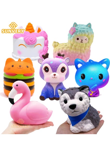 12CM Tarzı Yavru Squishy Sevimli Hayvan Unicorn Kek Geyik Panda Sıkma Oyuncaklar- Çocuklar Için Yavaş Yükselen Topu Fidget Oyuncaklar Sıkma Yiyecek Oyuncakları (Yurt Dışından)