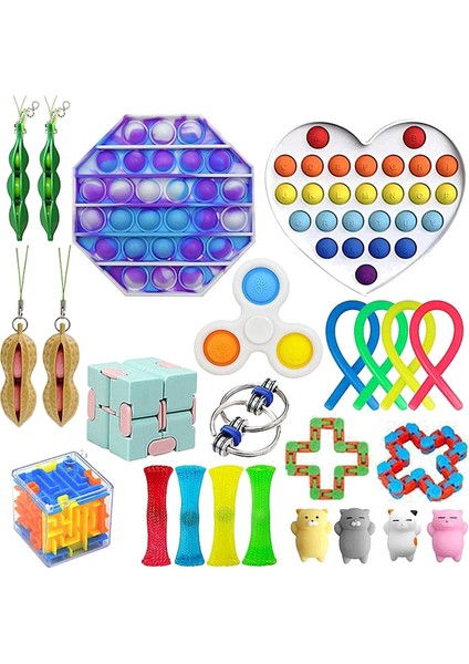 No.47 Tarzı Yetişkinler Çocuklar Için Hediye Fidget Oyuncakları Seti Dize Rahatlatma Paketi Sensör Squishy (Yurt Dışından)