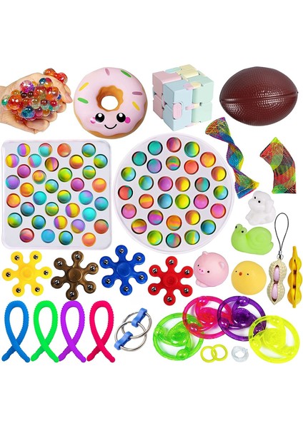 No.41 Tarzı Yetişkinler Çocuklar Için Hediye Fidget Oyuncakları Seti Dize Rahatlatma Paketi Sensör Squishy (Yurt Dışından)
