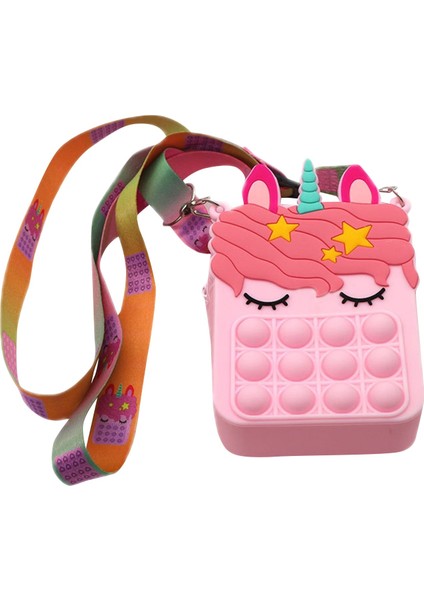Bir Stil Fidget Oyuncak Dimple Pops Its Messenger Çanta Çıkartıcı Itme Kabarcık Çocuk Oyuncak Anahtarlık Cüzdan Oyuncak Hediye Kız Sevimli Çanta Hediye (Yurt Dışından)