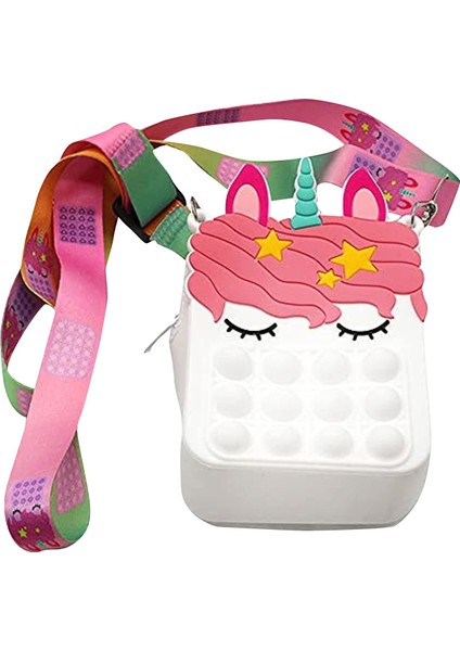 Bir Stil Fidget Oyuncak Dimple Pops Its Messenger Çanta Çıkartıcı Itme Kabarcık Çocuk Oyuncak Anahtarlık Cüzdan Oyuncak Hediye Kız Sevimli Çanta Hediye (Yurt Dışından)