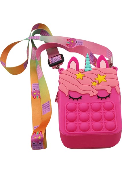 Bir Stil Fidget Oyuncak Dimple Pops Its Messenger Çanta Çıkartıcı Itme Kabarcık Çocuk Oyuncak Anahtarlık Cüzdan Oyuncak Hediye Kız Sevimli Çanta Hediye (Yurt Dışından)