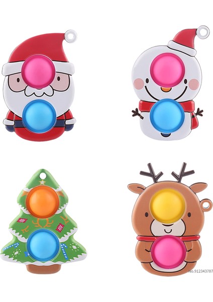 No.29 Tarzı Noel Baba Pop Noel Fidget Oyuncak Mini Anahtarlık Çocuk Yetişkin Hediye Gökkuşağı Itme Oyuncakları Xms (Yurt Dışından)