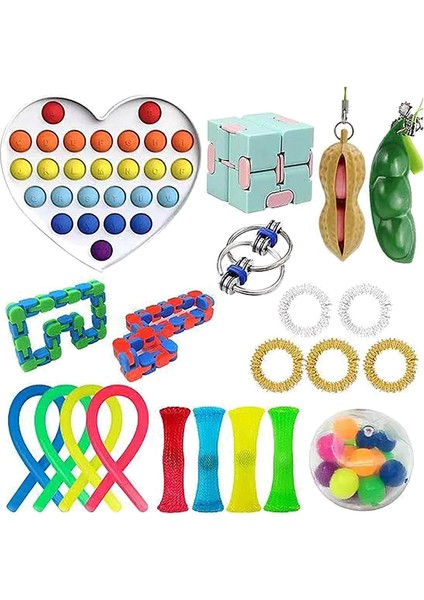 No.40 Tarzı Yetişkinler Çocuklar Için Hediye Fidget Oyuncakları Seti Dize Rahatlatma Paketi Sensör Squishy (Yurt Dışından)