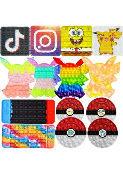 No.25 Tarzı Pop It Pokemon Pikachu Charizard Oyun Konsolu Fidget Oyuncakları Sıkı Dokulu Duyusal Itme Kabarcık Sıkma Pop It (Yurt Dışından) modelleri