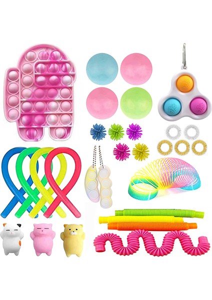 No.44 Tarzı Yetişkinler Çocuklar Için Hediye Fidget Oyuncakları Seti Dize Rahatlatma Paketi Sensör Squishy (Yurt Dışından)