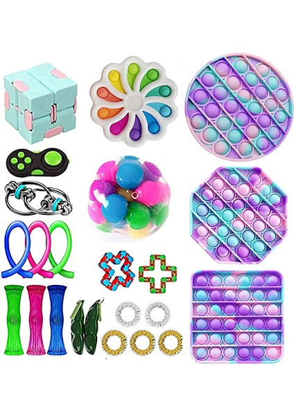 No.35 Tarzı Yetişkinler Çocuklar Için Hediye Fidget Oyuncakları Seti Dize Rahatlatma Paketi Sensör Squishy (Yurt Dışından)