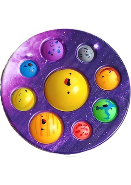 No.10 Tarzı Sekiz Gezegen Basit Dimple Pop Fidget Duyusal Oyuncak Anahtarlık Tahtası Anksiyete Oyuncak Çocuklar Için (Yurt Dışından)