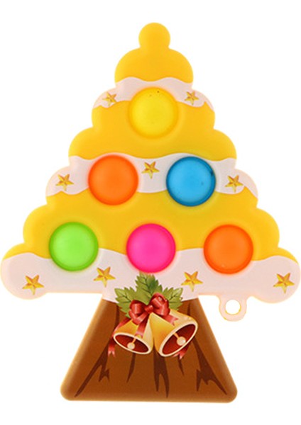 Sarı Stil Çocuklar ve Yetişkinler Için Fidget Oyuncaklar Yılbaşı Ağacı Noel Baba Karlar Adamı Topu Anahtarlık Hediye (Yurt Dışından)