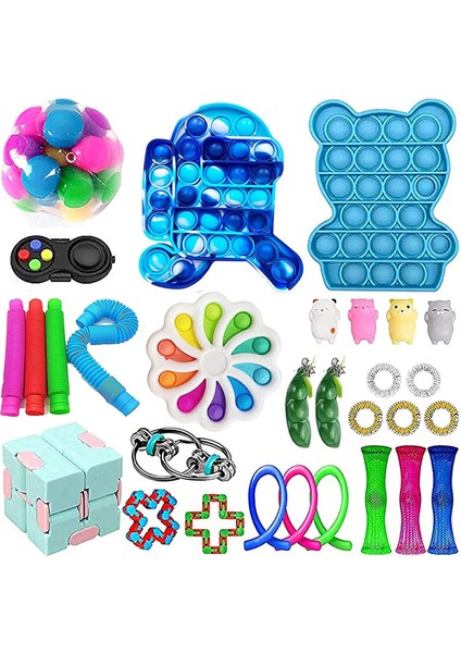 No.18 Tarzı 100 Tasarım Fidget Oyuncak Set Kutusu Duyusal Fidget Oyuncaklar Paketi Çocuklar Yetişkinler Için Çözme Oyuncakları Fidjets Oyuncak Paketi Антистресс Sıcak (Yurt Dışından)