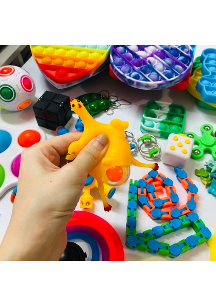 Derin Mavi Tarzı Fidget Oyuncaklar Seti Sıkma Oyuncak Misket Hediye Yetişkin Çocuklar Için Duyusal Fidget Oyuncak Kutusu (Yurt Dışından)
