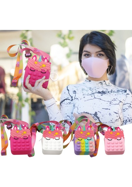 C Stili Yeni Popper Duyusal Popet Silikon Itme Balonu Kırtasiye Saklama Çantası Popite Poppit Topu Cüzdan Fidget Oyuncak Hediye (Yurt Dışından)