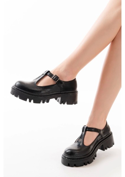 868-757 Siyah Rugan Günlük Yüksek Tabanlı Loafer Ayakkabı fiyatları