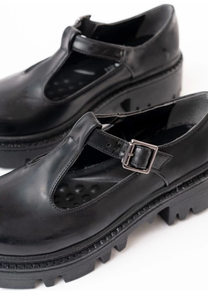 868-757 Siyah Rugan Günlük Yüksek Tabanlı Loafer Ayakkabı modelleri