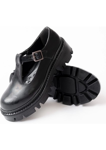 868-757 Siyah Rugan Günlük Yüksek Tabanlı Loafer Ayakkabı fırsatları