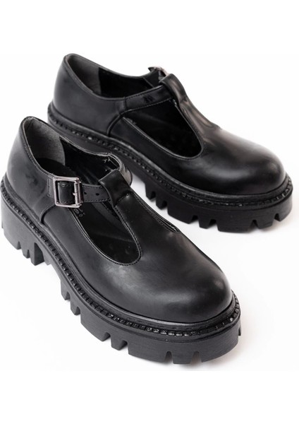 868-757 Siyah Rugan Günlük Yüksek Tabanlı Loafer Ayakkabı indirimleri