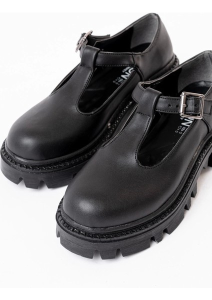 868-757 Siyah Günlük Yüksek Tabanlı Loafer Ayakkabı