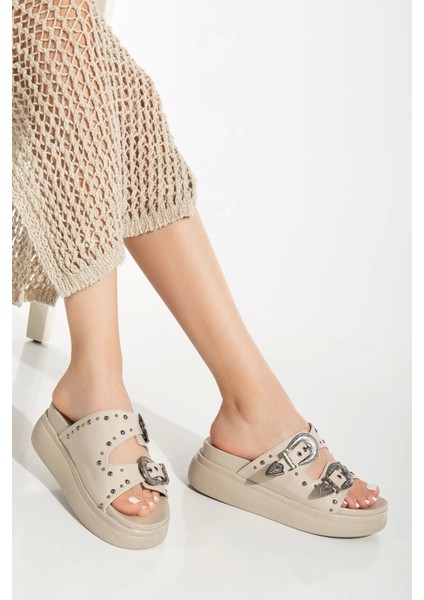24422-1180 Bej Dolgu Topuk Kadın Sandalet fiyatları