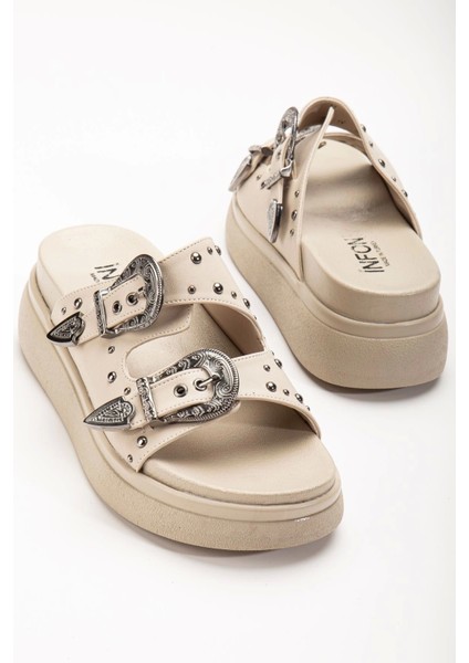 24422-1180 Bej Dolgu Topuk Kadın Sandalet modelleri