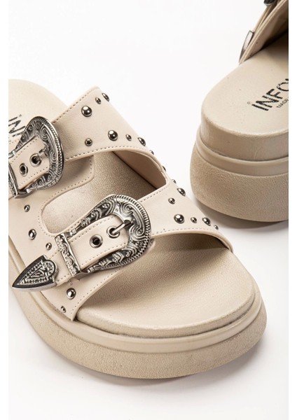 24422-1180 Bej Dolgu Topuk Kadın Sandalet indirimleri