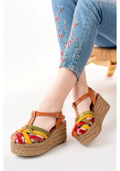 684-02 Multi Ortopedik Deri Dolgu Kadın Sandalet