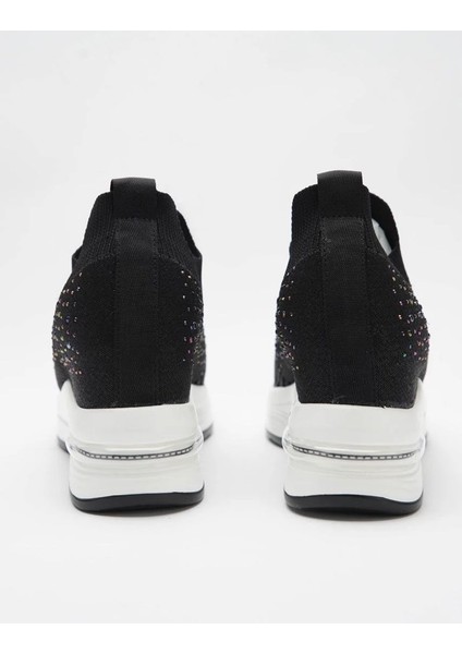 Krıste Bell 0008 Siyah Taş Detaylı Sneaker Kadın Spor Ayakkabı