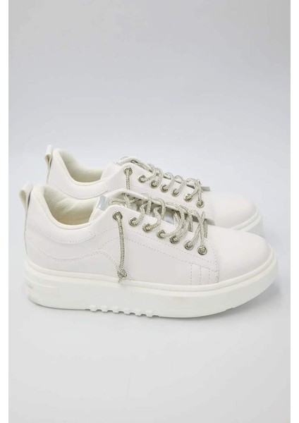 Krıste Bell 04 Beyaz Taşlı Ip Bağcıklı Kadın Sneakers Günlük Spor Ayakkabı indirimleri