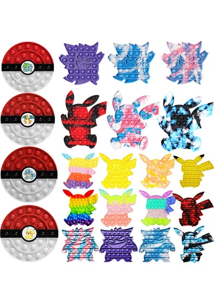 No.48 Stili Pop It Pokemon Pikachu Charizard Fidget Toys Squishy Duyusal Kawaii Spopg Situ Itme Kabarcık Sıkma - E-Ticaret Başlığı (Yurt Dışından)