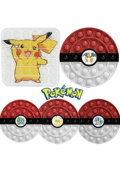 No.48 Stili Pop It Pokemon Pikachu Charizard Fidget Toys Squishy Duyusal Kawaii Spopg Situ Itme Kabarcık Sıkma - E-Ticaret Başlığı (Yurt Dışından)