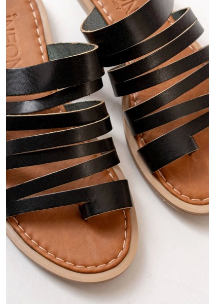 169-082 Siyah Ortopedik Deri Kadın Terlik fırsatları