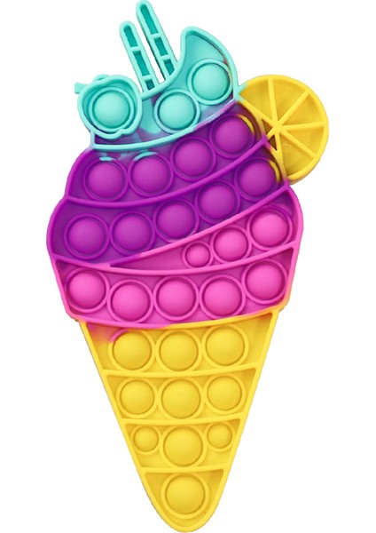 No.53 Tarzı Işlev: Yeni Sürüm Baskı Kabarcıklı Fidget Oyuncaklar Masaüstü Eğlenceli Dondurma Şekilli Silikon Çocuk Yetişkin Sıkma Zeka Oyunu (Yurt Dışından)