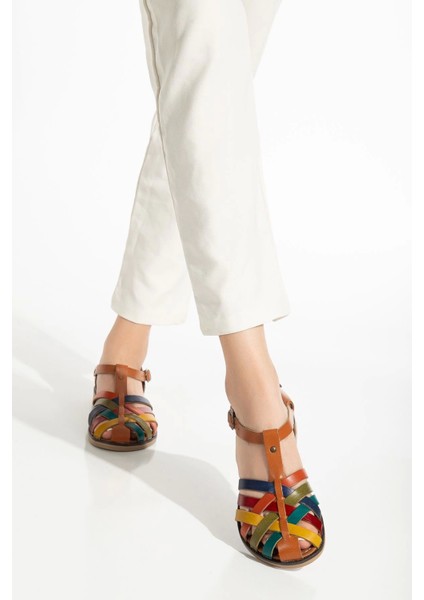 205-02 Taba Multi Ortopedik Deri Kadın Sandalet fiyatları