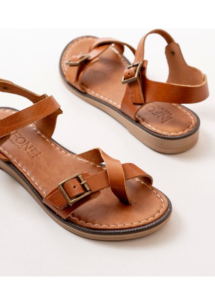 205-091 Taba Ortopedik Deri Kadın Sandalet indirimleri