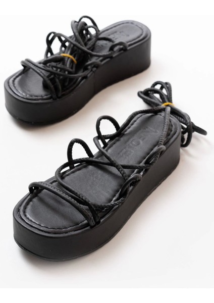 861-1021 Siyah Dolgu Kadın Sandalet fiyatları