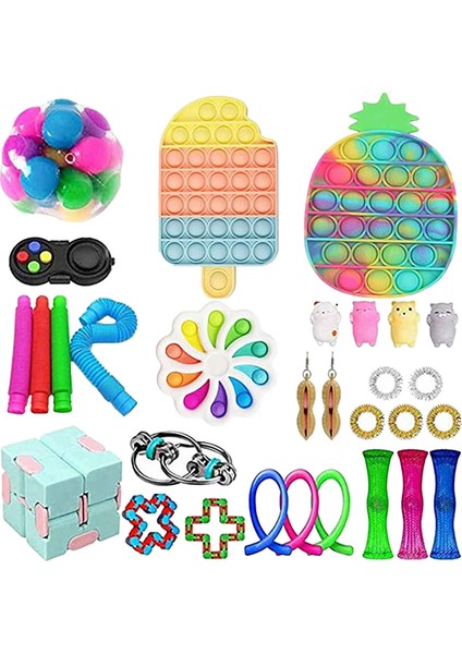 Bir Stil 100 Tasarım Fidget Oyuncak Set Kutusu Duyusal Fidget Oyuncaklar Paketi Çocuklar Yetişkinler Için Çözme Oyuncakları Fidjets Oyuncak Paketi Антистресс Sıcak (Yurt Dışından)