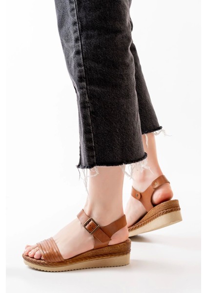 731-07 Taba Ortopedik Deri Dolgu Kadın Sandalet fiyatları