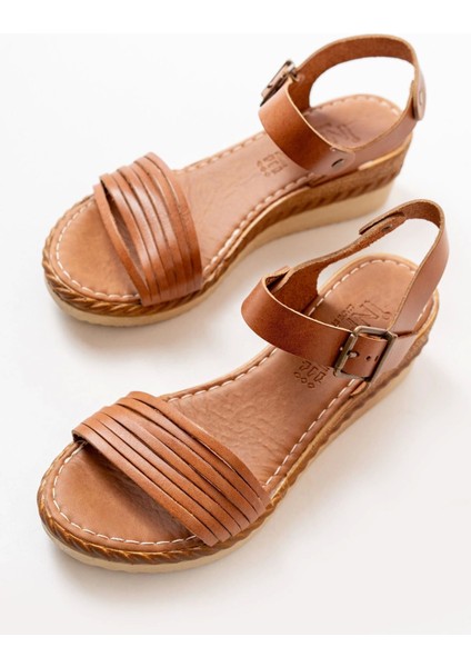 731-07 Taba Ortopedik Deri Dolgu Kadın Sandalet indirimleri