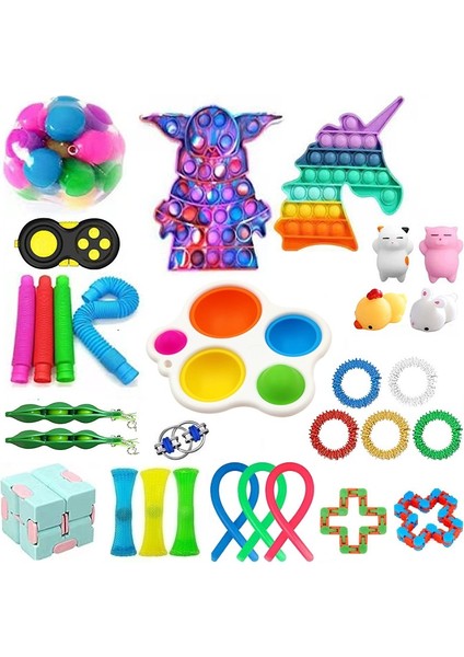 Kahve Tarzı Fidget Oyuncaklar Seti Sıkma Oyuncak Misket Hediye Yetişkin Çocuklar Için Duyusal Fidget Oyuncak Kutusu (Yurt Dışından)
