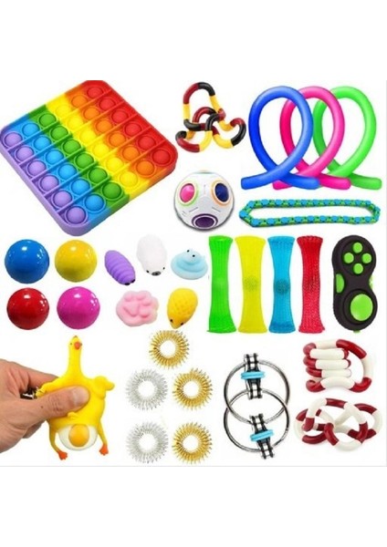 Camgöbeği Tarzı Fidget Oyuncaklar Seti Sıkma Oyuncak Misket Hediye Yetişkin Çocuklar Için Duyusal Fidget Oyuncak Kutusu (Yurt Dışından)